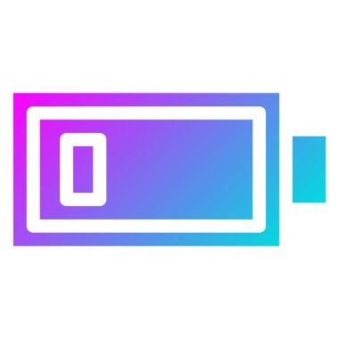 Düşük Batarya Vektör Simgesi Tasarım İllüstrasyonu