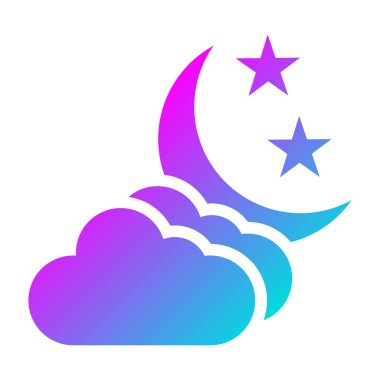 Gece Vektörü Simgesi Tasarım İllüstrasyonu