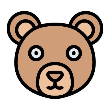 Ayı Vektörü Simgesi Tasarım İllüstrasyonu