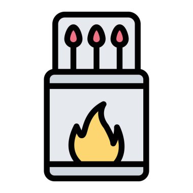 Kibrit kutusu Vektör Simgesi Tasarım İllüstrasyonu