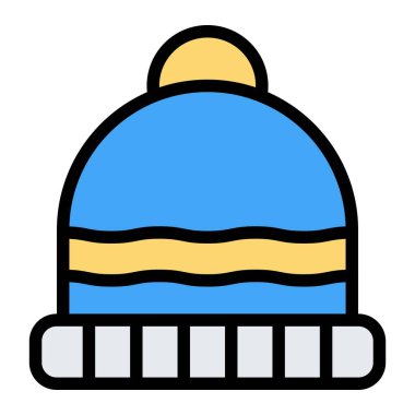 Beanie Vektör Simgesi Tasarım İllüstrasyonu