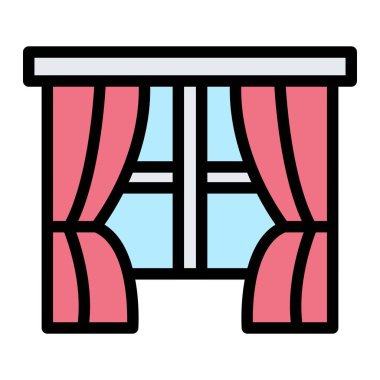 Pencere Vektörü Simgesi Tasarımı Çizimi