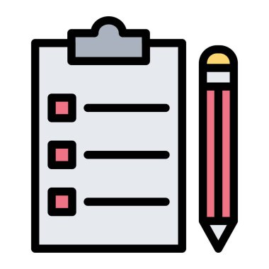 Denetim Listesi Vektör Simgesi Tasarım İllüstrasyonu