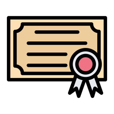 Sertifika Vektör Simgesi Tasarım İllüstrasyonu