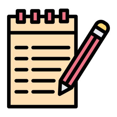 Notlar Vektör Simgesi Tasarım İllüstrasyonu