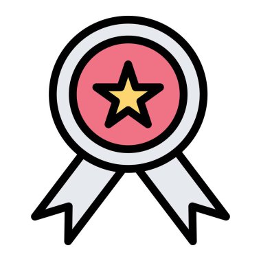 Rozet Vektörü Simgesi Tasarımı İllüstrasyonu