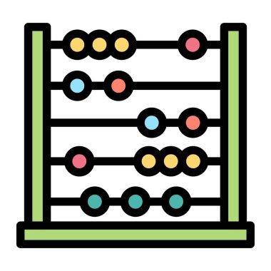 Abaküs Vektör Simgesi Tasarım Çizimi