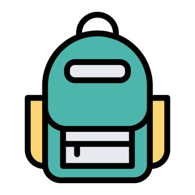 Bagpack Vektör Simgesi Tasarım İllüstrasyonu