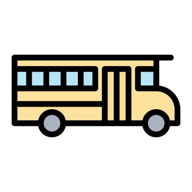 Okul Otobüsü Vektör Simgesi Tasarım İllüstrasyonu