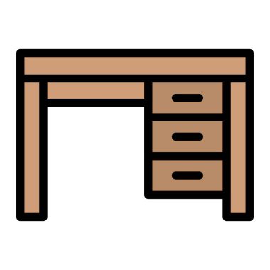 Masa Vektörü Simgesi Tasarım İllüstrasyonu