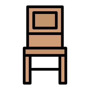 Sandalye Vektörü Simgesi Tasarım İllüstrasyonu