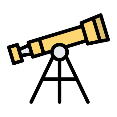 Teleskop Vektör Simgesi Tasarım İllüstrasyonu