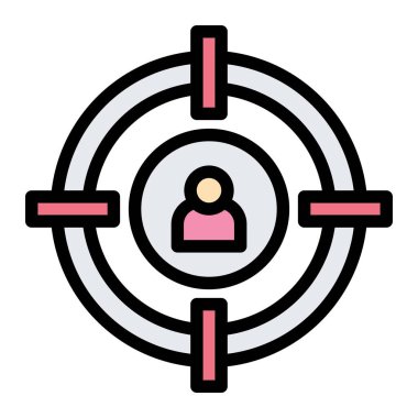 Hedef Seyirci Vektör Simgesi Tasarım İllüstrasyonu