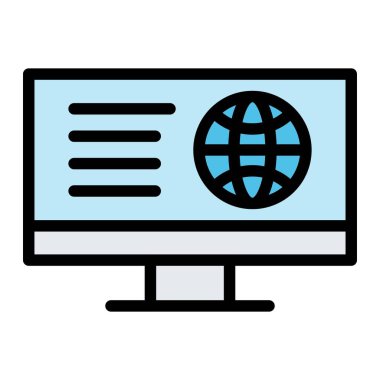 Çevrimiçi İş Vektörü Simgesi Tasarım İllüstrasyonu