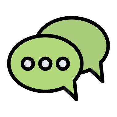 Sohbet Vektörü Simgesi Tasarım İllüstrasyonu