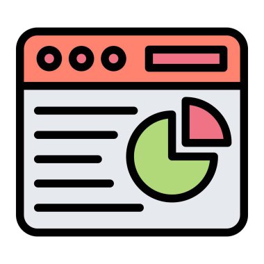 Pasta Çizelgesi Vektör Simgesi Tasarım İllüstrasyonu