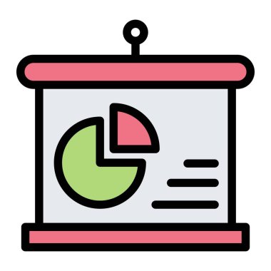 Sunum Vektörü Simgesi Tasarım İllüstrasyonu