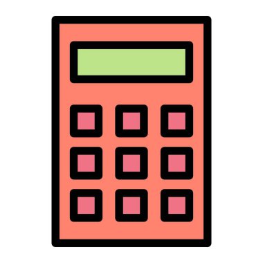 Hesap Makinesi Vektör Simgesi Tasarım İllüstrasyonu