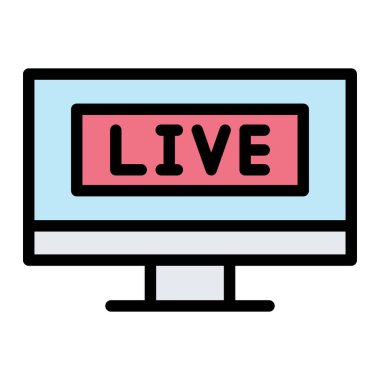 Canlı Yayın Vektörü Simgesi Tasarım İllüstrasyonu