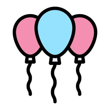 Balonlar Vektör Simgesi Tasarım İllüstrasyonu