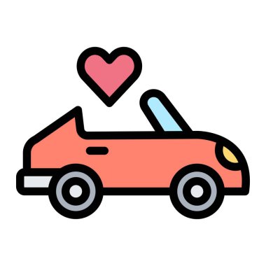 Düğün arabası Vektör Simgesi Tasarım İllüstrasyonu