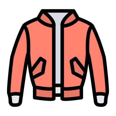 Ceket Vektörü Simgesi Tasarım İllüstrasyonu