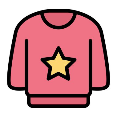 Süveter Vektörü Simgesi Tasarım İllüstrasyonu