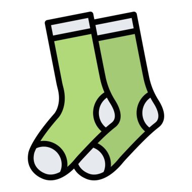 Çorap Vektörü Simgesi Tasarımı Çizimi