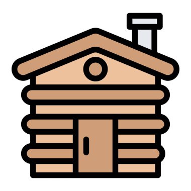 Kabin Vektörü Simgesi Tasarım İllüstrasyonu