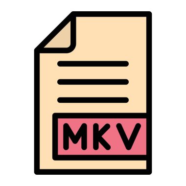 MKV Vektör Simgesi Tasarım İllüstrasyonu