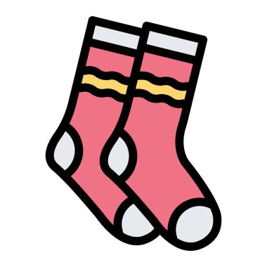 Çorap Vektörü Simgesi Tasarımı Çizimi