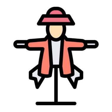 Korkuluk Vektör Simgesi Tasarım Çizimi