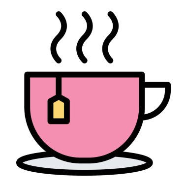 Çay Vektörü Simgesi Tasarım İllüstrasyonu