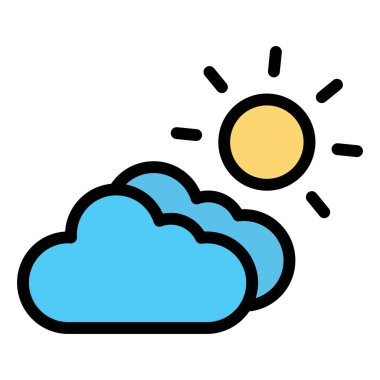 Bulutlu Vektör Simgesi Tasarım İllüstrasyonu