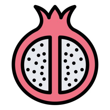 Nar Vektörü Simgesi Tasarım İllüstrasyonu