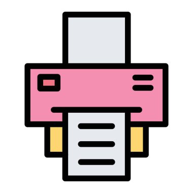 Yazıcı Vektör Simgesi Tasarım İllüstrasyonu