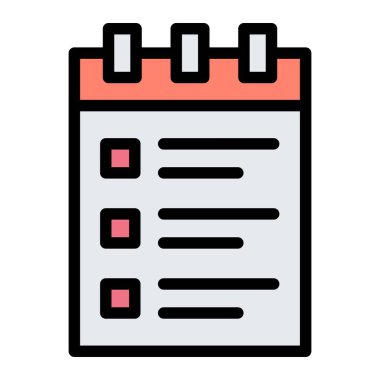 Not Defteri Vektör Simgesi Tasarım İllüstrasyonu