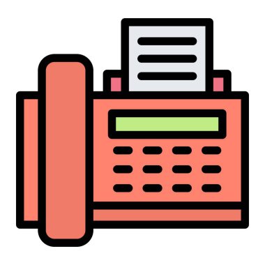 Faks Makinesi Vektör Simgesi Tasarım İllüstrasyonu