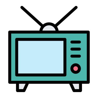 Televizyon Vektörü Simgesi Tasarım İllüstrasyonu
