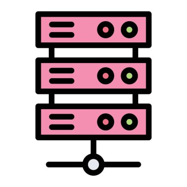 Sunucu Vektörü Simgesi Tasarım İllüstrasyonu