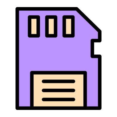 Bellek Kartı Vektör Simgesi Tasarım İllüstrasyonu