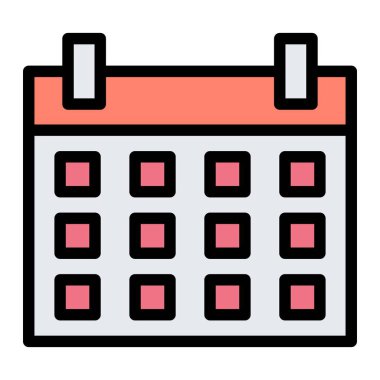 Takvim Vektörü Simgesi Tasarım İllüstrasyonu