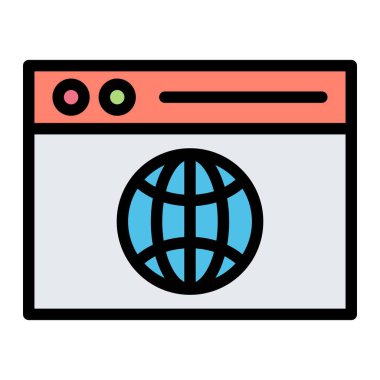 Web Vektörü Simgesi Tasarım İllüstrasyonu