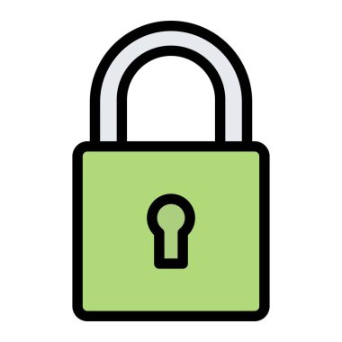 Kilitli Vektör Simgesi Tasarım İllüstrasyonu