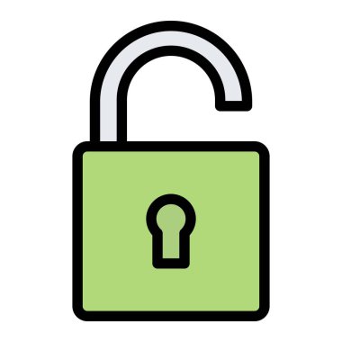 Kilitli Vektör Simgesi Tasarım İllüstrasyonu