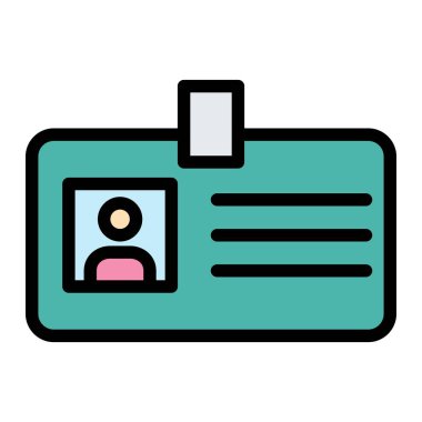 Kimlik kartı Vektör Simgesi Tasarım İllüstrasyonu