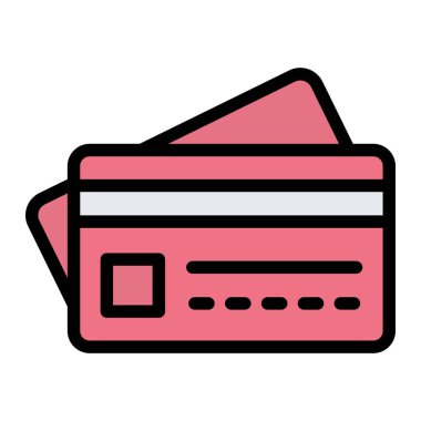 Kredi Kartı Vektör Simgesi Tasarım İllüstrasyonu