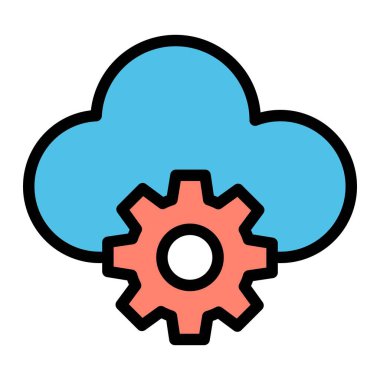 Bulut Hesaplama Vektörü Simgesi Tasarım İllüstrasyonu