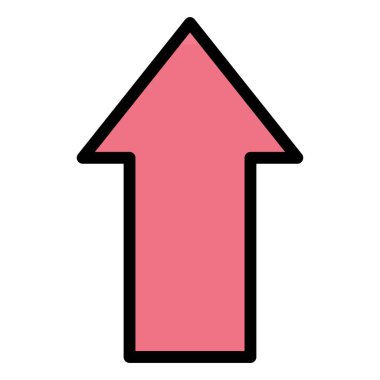 Yukarı ok Vektörü Simgesi Tasarım İllüstrasyonu