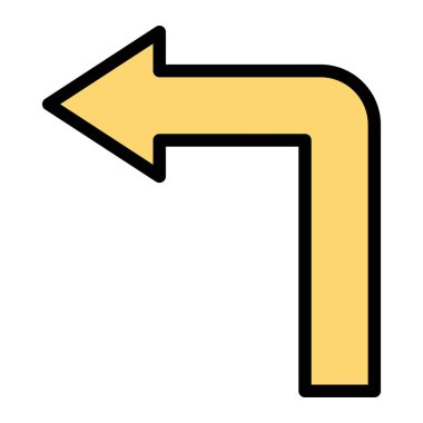 Sola Döndür Vektör Simgesi Tasarım İllüstrasyonu